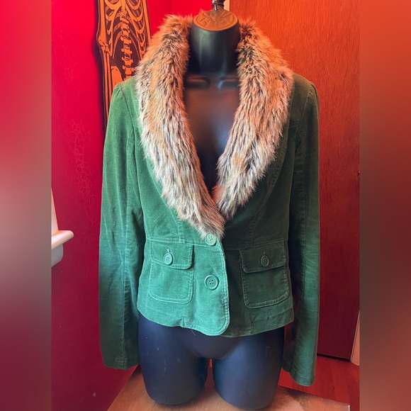 Vintage Jackets & Blazers - Y2K Green Corduroy Jacket